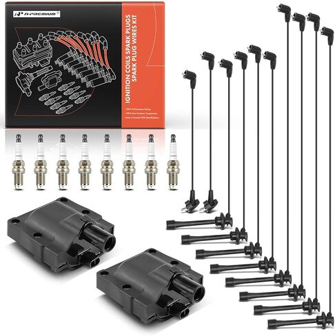 A-Premium 2 ملف إشعال مع 10 أسلاك و8 شمعات إشعال إيريديوم متوافقة مع Lexus SC400 1992-1997، LS400 1990-1997، 4.0L in Kuwait