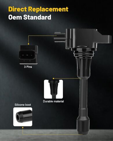 OCPTY مناسب 2015-2018 لسيارة شيفروليه سيتي إكسبريس 2.0L/L4، 2007-2018 لسيارة Nissan Altima 2.5L/L4 استبدال ملفات الإشعال 3-PINS Coil Pack #UF549 (مجموعة من 4) in Kuwait