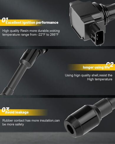OCPTY مناسب 2015-2018 لسيارة شيفروليه سيتي إكسبريس 2.0L/L4، 2007-2018 لسيارة Nissan Altima 2.5L/L4 استبدال ملفات الإشعال 3-PINS Coil Pack #UF549 (مجموعة من 4) in Kuwait