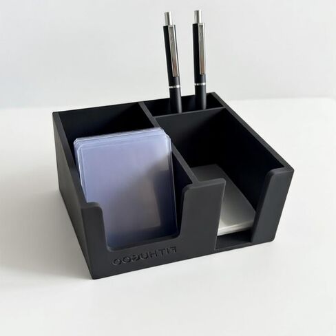 Toploader Dispenser & Penny Sleeve Holder - Dual Compartment Holds 250 Penny Sleeves & up to 50 Top Loaders(Black) in Saudi Arabia