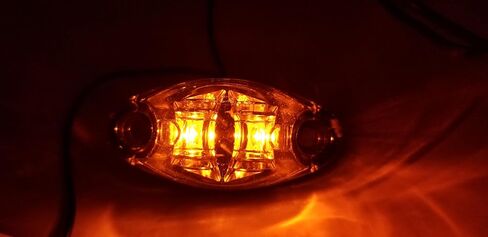 Amber LED Oval Dragon's Eye 2 Diode MarkerClearance Trailer Light Clear Lens in Kuwait