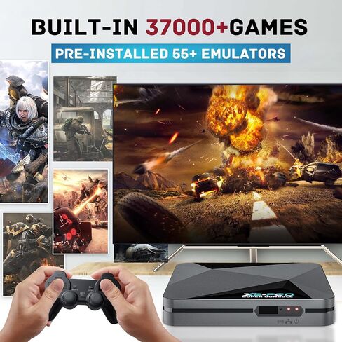 وحدة تحكم ألعاب Kinhank Retro، وحدة تحكم Super Console X2 Pro مدمجة 37000+ لعبة، وحدة تحكم ألعاب فيديو Android 9.0/Emuelec 4.6، مخرج 4K UHD، 2.4G/5G، BT 5.0 in Kuwait
