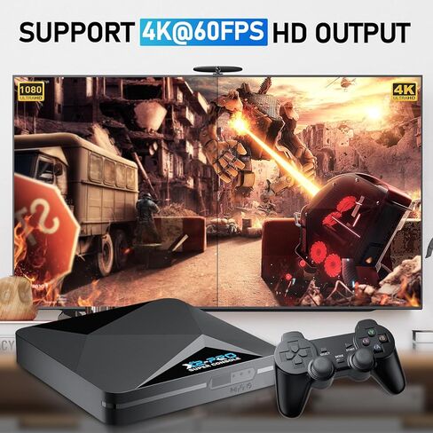 وحدة تحكم ألعاب Kinhank Retro، وحدة تحكم Super Console X2 Pro مدمجة 37000+ لعبة، وحدة تحكم ألعاب فيديو Android 9.0/Emuelec 4.6، مخرج 4K UHD، 2.4G/5G، BT 5.0 in Kuwait