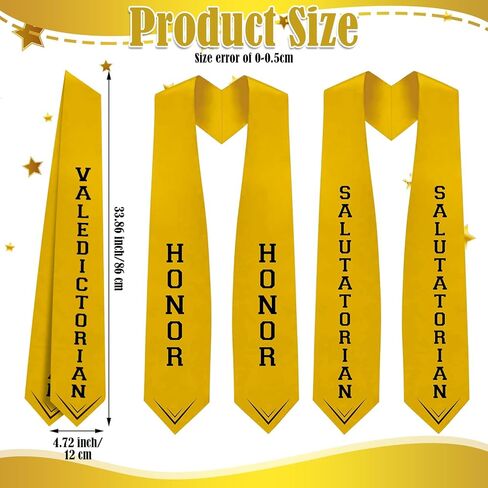Toulite 3 Pcs Class 2026 Graduation Stoles Sash 4.9 x 34.7 Inches Salutatorian Valedictorian Honor Stole for High School College Students Commencement Awards Ceremony Souvenir Picture College Ceremony in Saudi Arabia
