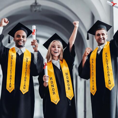 Toulite 3 Pcs Class 2026 Graduation Stoles Sash 4.9 x 34.7 Inches Salutatorian Valedictorian Honor Stole for High School College Students Commencement Awards Ceremony Souvenir Picture College Ceremony in Saudi Arabia