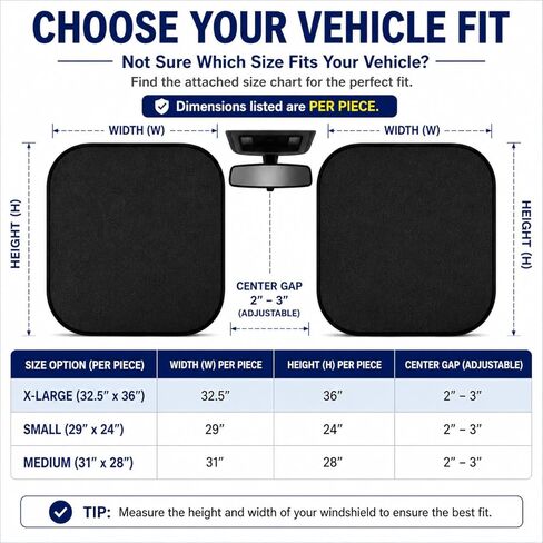 RevLux Car Windshield Sun Shade | Keeps Car Cooler in Extreme Heat, Blocks 99% UV Rays & Protects Dashboard from Cracking | ZeroLight Thermal Shield Tech | Foldable Sunshade for Sedan SUV Truck in Saudi Arabia