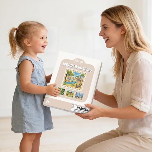 Joyreal Wooden Puzzles for Kids Ages 4-6, 4 x 60 Piece Search and Find Puzzles for Toddlers 3-5, Educational Animal Learning Toys, Birthday Gifts for 3 4 5 6 Year Old Boys Girls in Saudi Arabia