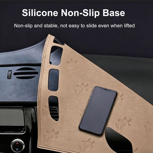 Car Dashboard Cover for Cadillac XT4 2018-2023, Leather Dash Mat, Sun Protection Dashboard Pad, Non-Slip Silicone Dash Base, Vehicle Interior Protection Mat,B Brown-Without Center Display in Kuwait