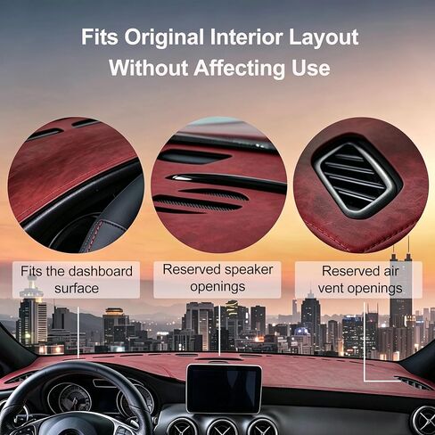 Car Dashboard Cover for Cadillac XT4 2018-2023, Leather Dash Mat, Sun Protection Dashboard Pad, Non-Slip Silicone Dash Base, Vehicle Interior Protection Mat,B Brown-Without Center Display in Kuwait