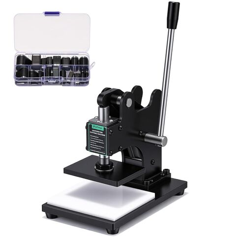 5x3.5inch Small Leather Die Cutting Machine - 1 Ton Pressure with 18-Piece Die Set, Compact Desk-Friendly for DIY Crafting, Manual Die Cutter Stamping Machine, Adjustable Pressure Stroke in Saudi Arabia