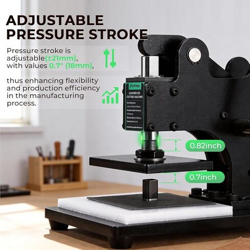 5x3.5inch Small Leather Die Cutting Machine - 1 Ton Pressure with 18-Piece Die Set, Compact Desk-Friendly for DIY Crafting, Manual Die Cutter Stamping Machine, Adjustable Pressure Stroke in Saudi Arabia
