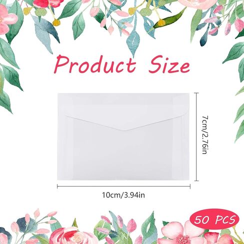 50 PCS Glassine Envelopes 3.94×2.75 Inch Translucent Mini Coin Envelopes, Clear Envelope for Stamps, Seeds, Small Cards, Jewelry, and Collectibles – Multi-Purpose Vellum Coin Envelopes(3.94×2.75 Inch) in Saudi Arabia