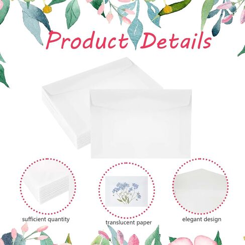 50 PCS Glassine Envelopes 3.94×2.75 Inch Translucent Mini Coin Envelopes, Clear Envelope for Stamps, Seeds, Small Cards, Jewelry, and Collectibles – Multi-Purpose Vellum Coin Envelopes(3.94×2.75 Inch) in Saudi Arabia