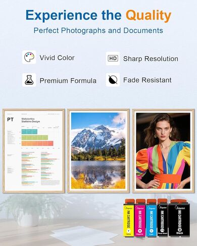 خراطيش حبر متعددة العبوات بديلة مُعاد تصنيعها لخراطيش حبر إبسون تعمل مع طابعة Expression Premium XP-6100 XP-6000، BK/PGBK/C/M/Y، 5 عبوات عالية الإنتاجية in Kuwait