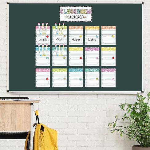 Composition Pastel Classroom Jobs Bulletin Board Set Colorful Class Jobs Chart with Name Tags Composition Notebook Classroom Teachers Helper Cards for Back to School Office Wall Decorations in Saudi Arabia