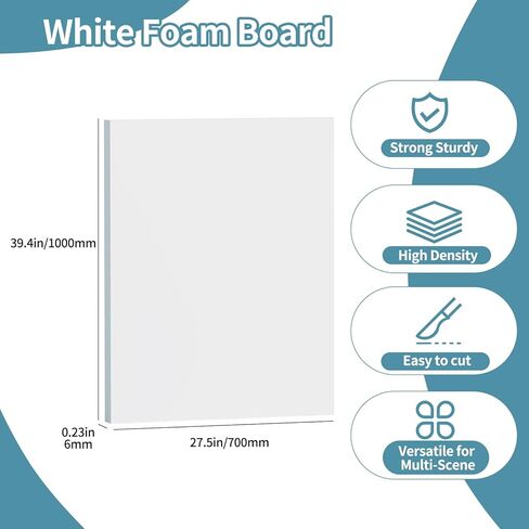 Self Adhesive 24x36 Foam Board 4 Pack, 0.23 Inch Thick Foam Core Board, Large Free Mounting Poster Boards for Projects, Display Boards for Crafts, Paintings Prints, Art, Presentation, White in Saudi Arabia