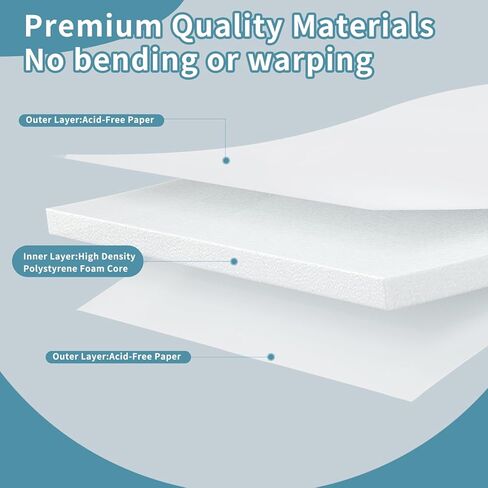 Self Adhesive 24x36 Foam Board 4 Pack, 0.23 Inch Thick Foam Core Board, Large Free Mounting Poster Boards for Projects, Display Boards for Crafts, Paintings Prints, Art, Presentation, White in Saudi Arabia