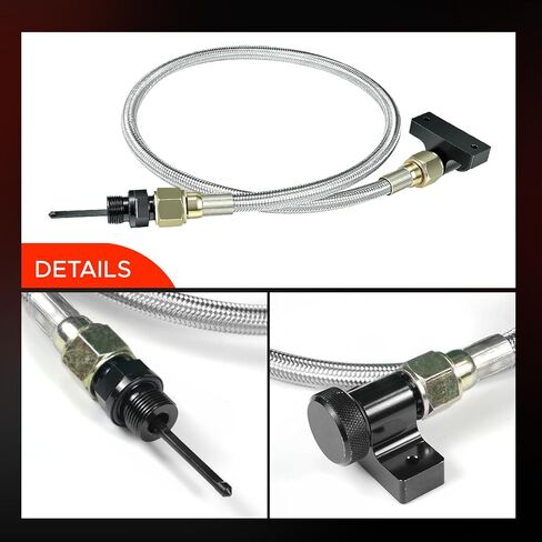 Locking Braided Automatic Transmission Dipstick Fits - Compatible with Ford F-150 (2010-2017) for 6R80, 10R80, 4R70E, 4R75E Transmissions - Replaces Part #22200 in Saudi Arabia