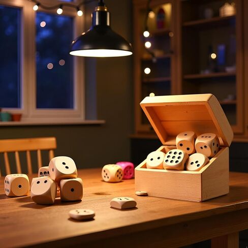 10Pcs Wooden D6 Dice Set, 20mm Round Corner, 6 Sided Gaming Dice for Adults Standard Game Dice in Saudi Arabia