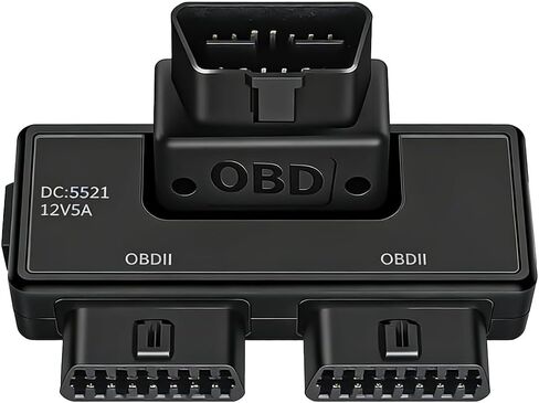 Car OBDII Splitter with Rotatable Male Port, 16 Pin Male Splitter to 2 Female Vehicle Extension Adapter, OBD2 Auto Diagnostic Port Extender Converter, Universal for SUV RV Truck in Saudi Arabia