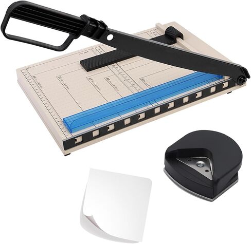 AstraLoom 12" Guillotine Paper Cutter, A4 Paper Trimmer with Titanium Blade, 12-Sheet Capacity, Corner Rounder for Cardstock, Photos, Labels, Vinyl, Scrapbooking & Crafts in Saudi Arabia