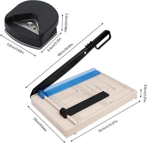 AstraLoom 12" Guillotine Paper Cutter, A4 Paper Trimmer with Titanium Blade, 12-Sheet Capacity, Corner Rounder for Cardstock, Photos, Labels, Vinyl, Scrapbooking & Crafts in Saudi Arabia