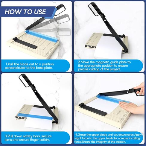 AstraLoom 12" Guillotine Paper Cutter, A4 Paper Trimmer with Titanium Blade, 12-Sheet Capacity, Corner Rounder for Cardstock, Photos, Labels, Vinyl, Scrapbooking & Crafts in Saudi Arabia