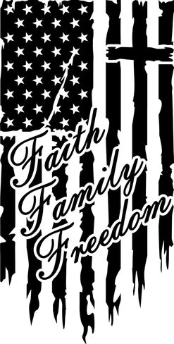 Faith Family Freedom Decal 5.5 Inch – Christian Patriotic American Flag Cross Sticker for Car Truck Laptop or Window – Waterproof Vinyl Religious Gift for Veterans Proud Americans USA Made 2-Pack in Kuwait