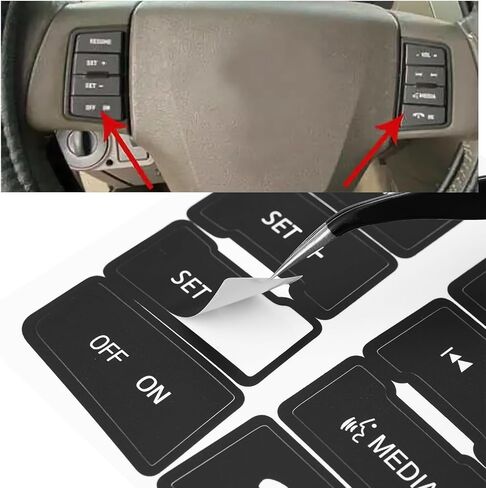 2Pcs Car Steering Wheel Button Repair Stickers Compatible with Ford Focus 2008-2010 in Kuwait