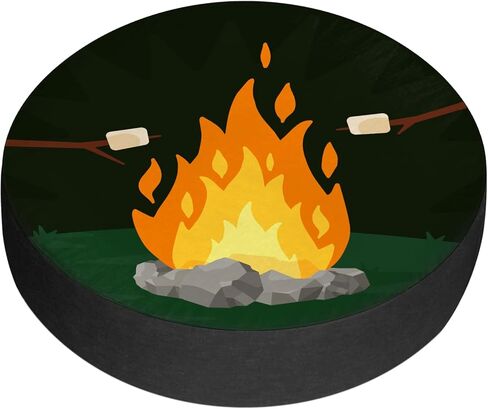 Trailer Tire Cover Camping Fire and Marshmallows RV Tire Cover for Trailer Tires Weatherproof Dustproof for Trailer CRV SUV Camp Travel Trailer 12'' 13'' 14'' 15'' 16'' 17'' (QC1103000) in Saudi Arabia