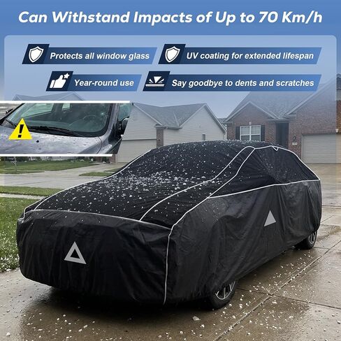 Hail Protector Car Cover for Sedan(Length:195"-208"),Waterproof All-Weather Anti Hail Thick Multi-Layered EVA with Sun Visor&Storage Bag for ES350, Models, Avalon, Impala etc in Saudi Arabia
