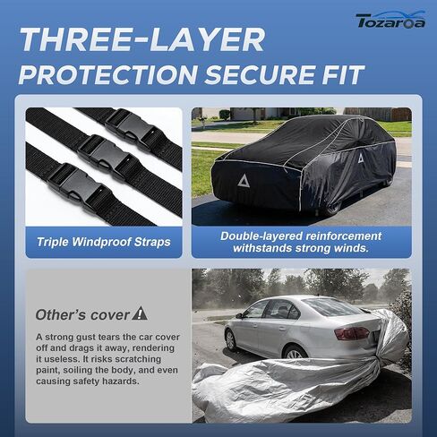 Hail Protector Car Cover for Sedan(Length:195"-208"),Waterproof All-Weather Anti Hail Thick Multi-Layered EVA with Sun Visor&Storage Bag for ES350, Models, Avalon, Impala etc in Saudi Arabia