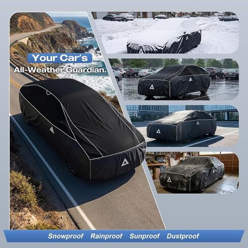 Hail Protector Car Cover for Sedan(Length:195"-208"),Waterproof All-Weather Anti Hail Thick Multi-Layered EVA with Sun Visor&Storage Bag for ES350, Models, Avalon, Impala etc in Saudi Arabia