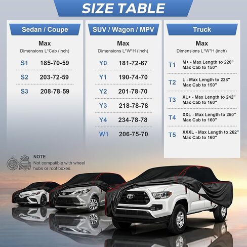 Hail Protector Car Cover for Sedan(Length:195"-208"),Waterproof All-Weather Anti Hail Thick Multi-Layered EVA with Sun Visor&Storage Bag for ES350, Models, Avalon, Impala etc in Saudi Arabia