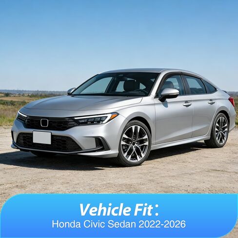 شريط Nilight على واقيات المطر لسيارة Honda Civic Sedan 2022 2023 2024 2025 2026، أقنعة نافذة منحرفة لتدوير الهواء النقي، نافذة متشققة مفتوحة في المطر، ملون بالدخان، 4 قطع in Kuwait
