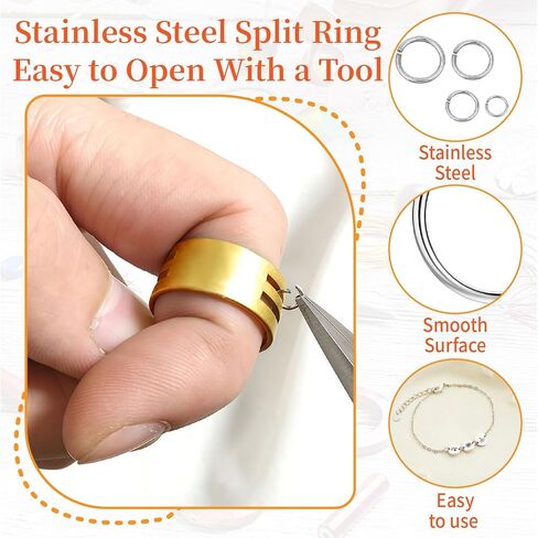 Stainless Steel Jump Ring - 600pcs 4 Sizes 4/5/6/7mm Silver Open Jump Rings for Jewelry Making DIY Bracelet Necklace Earring Keychain Repair Connector in Kuwait