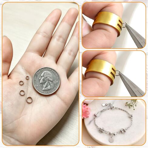 Stainless Steel Jump Ring - 600pcs 4 Sizes 4/5/6/7mm Silver Open Jump Rings for Jewelry Making DIY Bracelet Necklace Earring Keychain Repair Connector in Kuwait