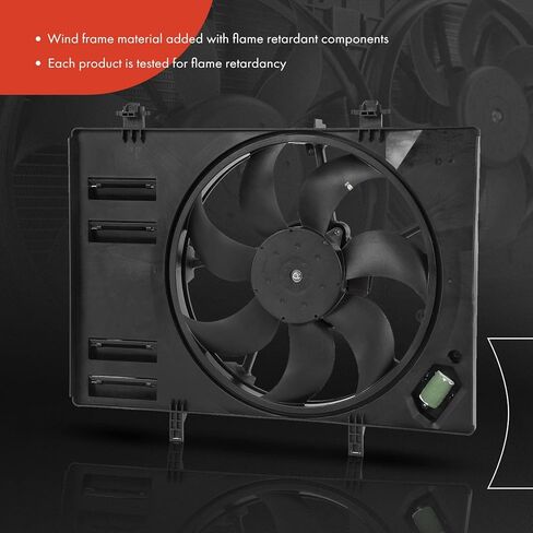 A-Premium Engine Radiator Cooling Fan Assembly Compatible with Select Ford Models - EcoSport 2018 2019 2020 2021, L3 1.0L - Replace# H1BZ8C607K in Kuwait