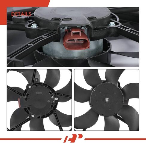 A-Premium Engine Radiator Cooling Fan Assembly Compatible with Select Ford Models - EcoSport 2018 2019 2020 2021, L3 1.0L - Replace# H1BZ8C607K in Kuwait