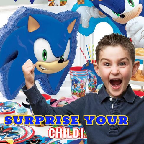Unique Sonic The Hedgehog Party Supplies | Plates & Napkins Essentials | Serves 16 | Officially Licensed | Plates, Napkins | Birthday Tableware For Kids, Quick Setup, Easy Cleanup in Kuwait