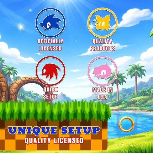 Unique Sonic The Hedgehog Party Supplies | Plates & Napkins Essentials | Serves 16 | Officially Licensed | Plates, Napkins | Birthday Tableware For Kids, Quick Setup, Easy Cleanup in Kuwait