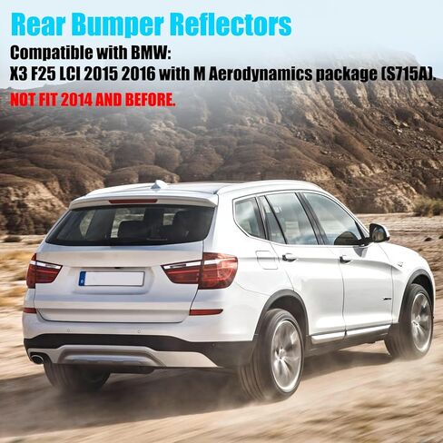 Jaronx متوافق مع عاكس المصد الخلفي BMW X3 F25 LCI 2015-2016، المصد الخلفي الأيمن والأيسر، زخرفة عدسة حمراء، استبدال ضوء عاكس الذيل لسيارات BMW X3 63257352209 63257352210 in Kuwait