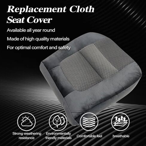 SecosAutoparts سائق الجانب السفلي استبدال غطاء مقعد القماش متوسط ​​الجرافيت الرمادي متوافق مع فورد F250 F350 F450 F550 XLT 2001 in Kuwait