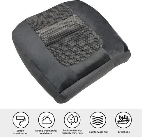SecosAutoparts سائق الجانب السفلي استبدال غطاء مقعد القماش متوسط ​​الجرافيت الرمادي متوافق مع فورد F250 F350 F450 F550 XLT 2001 in Kuwait