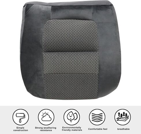 SecosAutoparts سائق الجانب السفلي استبدال غطاء مقعد القماش متوسط ​​الجرافيت الرمادي متوافق مع فورد F250 F350 F450 F550 XLT 2001 in Kuwait