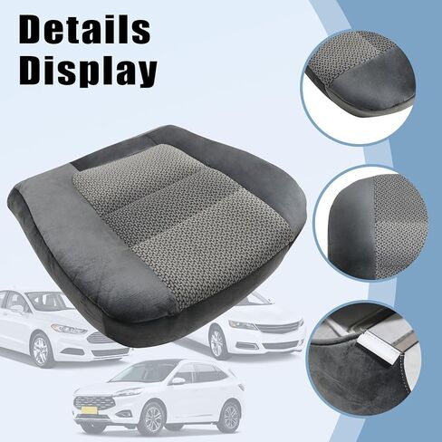 SecosAutoparts سائق الجانب السفلي استبدال غطاء مقعد القماش متوسط ​​الجرافيت الرمادي متوافق مع فورد F250 F350 F450 F550 XLT 2001 in Kuwait