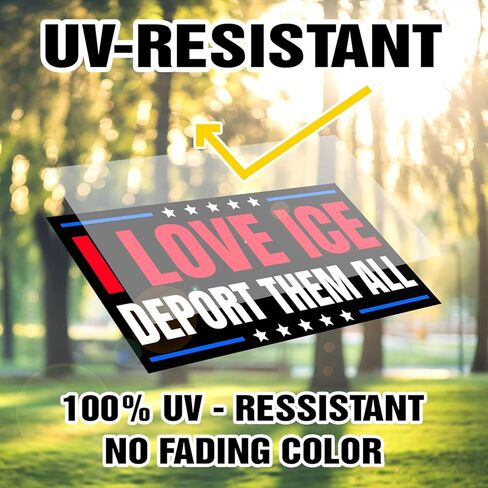 I Love ICE Deport Them All Illegals Bumper Magnet Decal I Stand with Ice Political Magnetic Bumper Sticker for Truck Door Bumper Car 7.5x3.75in in Saudi Arabia