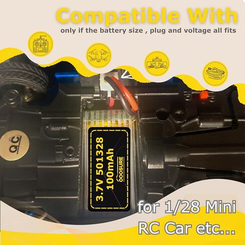 3.7V 100mAh 501328 20C Mini RC Car Battery Compatible with 1/28 Mini Quadcopter Speed Toy Racing Car,1:28 Scale Remote Control Drift Car in Saudi Arabia
