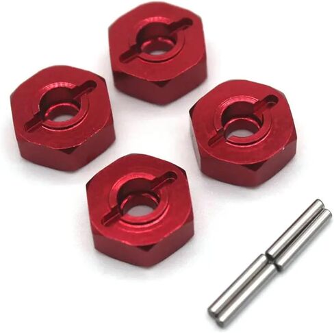 Metal 4PCS 12mm hex Bond Compatible with Gladiator 1/14 ZD Racing MT16 BX12 X12S MT14R PT14R Remote Control car Parts(Red) in Saudi Arabia