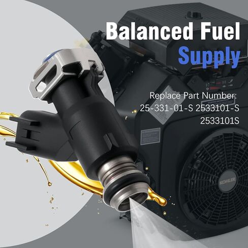 2 قطعة استبدال حاقن الوقود 25-331-01-S لمحركات Kohler Command Pro Gasoline EFI HP 37، لمحركات Kohler Command Pro Gasoline EFI HP 35 حاقن الوقود، 2533101-S 2533101S in Kuwait